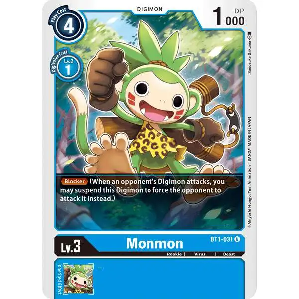 Digimon Trading Card Game Release Special Booster Uncommon Monmon BT1-031