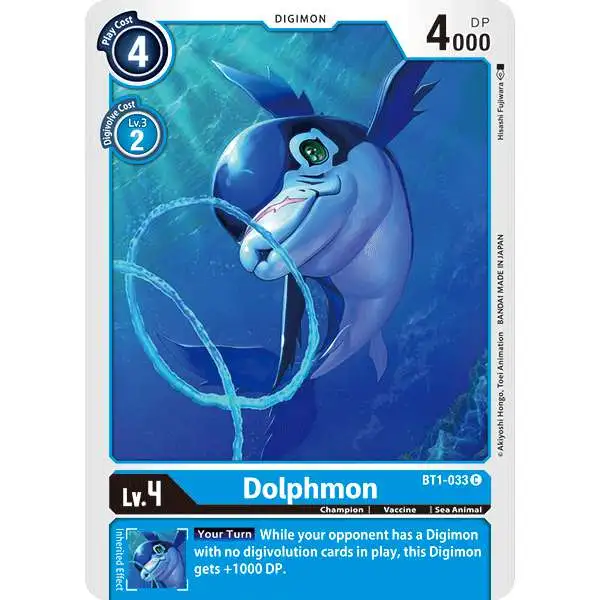 Digimon Trading Card Game Release Special Booster Common Dolphmon BT1-033