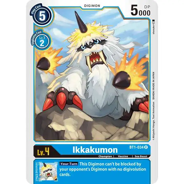 Digimon Trading Card Game Release Special Booster Rare Ikkakumon BT1-034