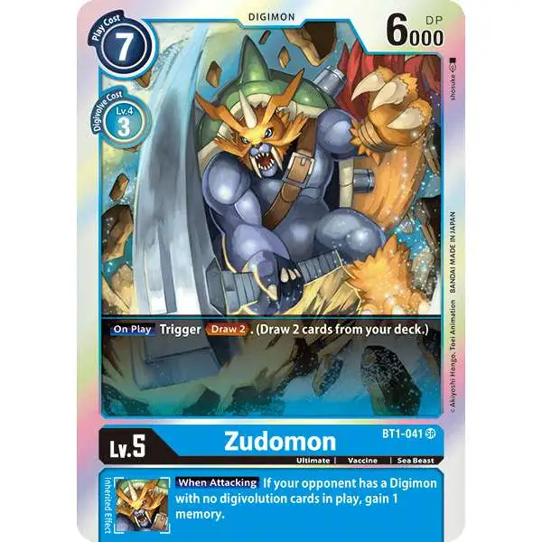 Digimon Trading Card Game Release Special Booster Super Rare Zudomon BT1-041