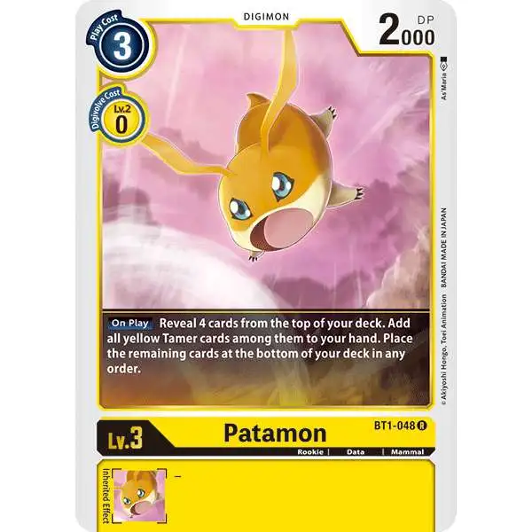 Digimon Trading Card Game Release Special Booster Rare Patamon BT1-048