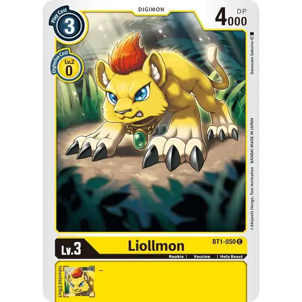 Digimon Trading Card Game Release Special Booster Common Liollmon BT1-050