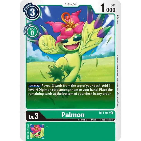 Digimon Trading Card Game Release Special Booster Uncommon Palmon BT1-067