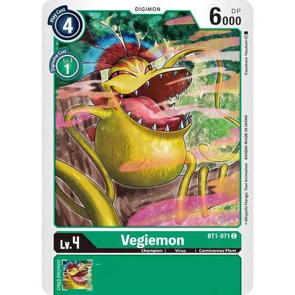 Digimon Trading Card Game Release Special Booster Common Vegiemon BT1-071