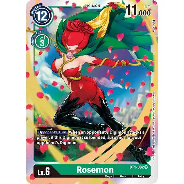Digimon Trading Card Game Release Special Booster Super Rare Rosemon BT1-082