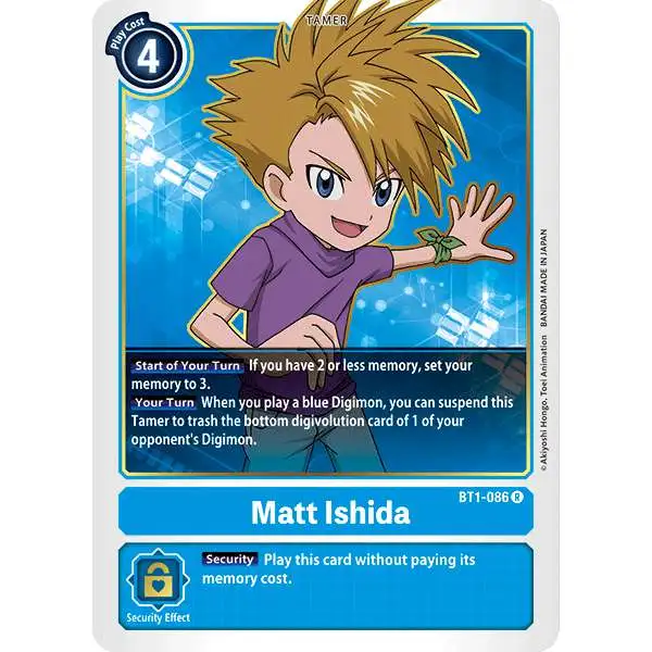 Digimon Trading Card Game Release Special Booster Rare Matt Ishida BT1-086