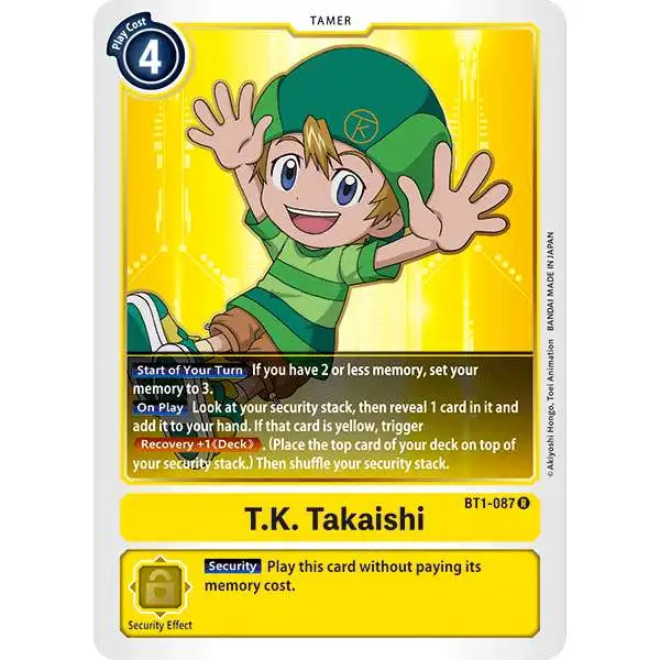 Digimon Trading Card Game Release Special Booster Rare T.K. Takaishi BT1-087