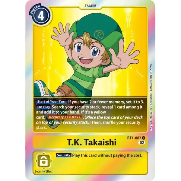 Digimon Trading Card Game Resurgence Booster Rare T.K. Takaishi BT1-087 [Reprint]