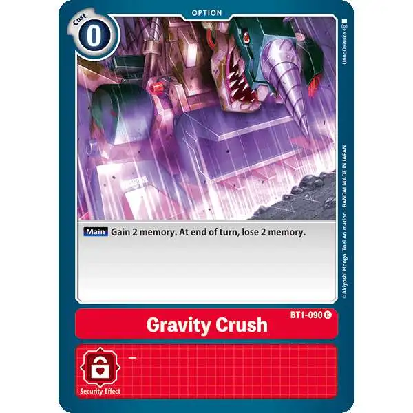 Digimon Trading Card Game Release Special Booster Common Gravity Crush BT1-090