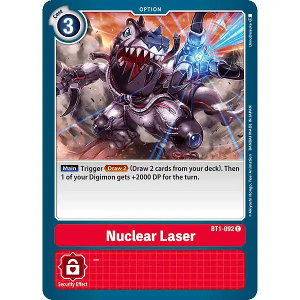 Digimon Trading Card Game Release Special Booster Common Nuclear Laser BT1-092