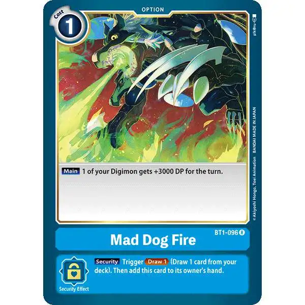 Digimon Trading Card Game Release Special Booster Rare Mad Dog Fire BT1-096