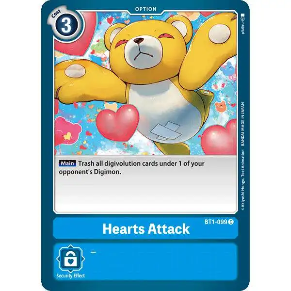 Digimon Trading Card Game Release Special Booster Common Hearts Attack BT1-099