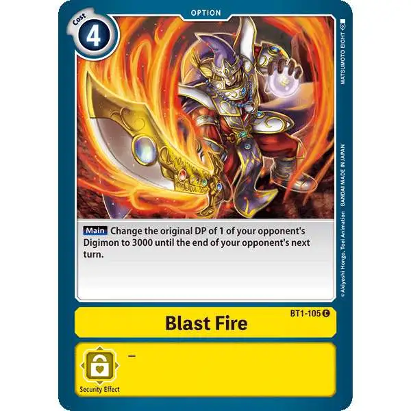 Digimon Trading Card Game Release Special Booster Common Blast Fire BT1-105