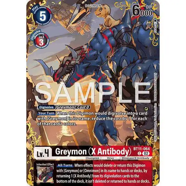 Digimon Trading Card Game Dual Revolution Common Greymon BT11-064 [X Antibody Alternate Art]