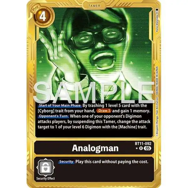 Trading Card Game Advanced Booster Digimon Generation Rare Analogman BT11-092 [Gold Border]