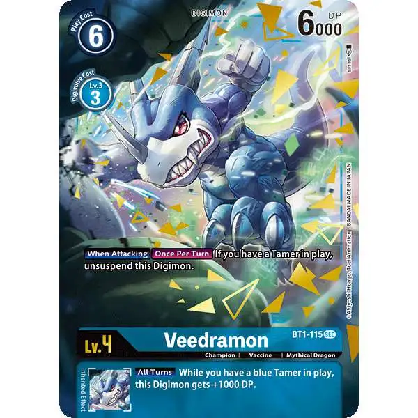 Digimon Trading Card Game Release Special Booster Secret Rare Veedramon BT1-115 [Alternative Art]
