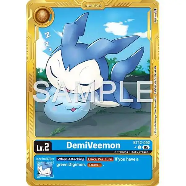Trading Card Game Advanced Booster Digimon Generation Uncommon DemiVeemon BT12-002 [Gold Border]