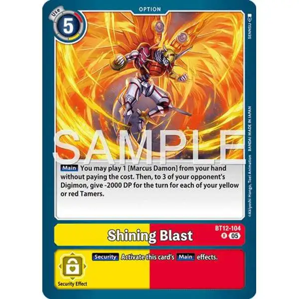 Trading Card Game Advanced Booster Digimon Generation Rare Shining Blast BT12-104 [Reprint]