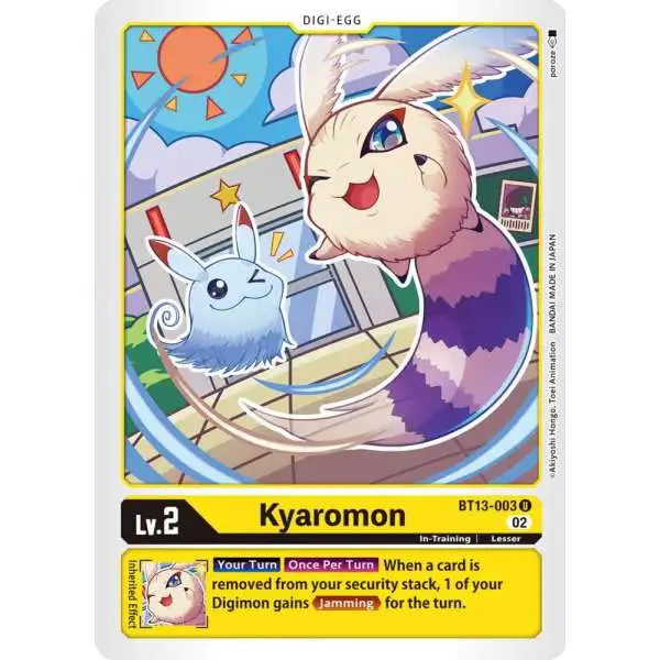 Digimon Trading Card Game Versus Royal Knights Uncommon Kyaromon BT13-003