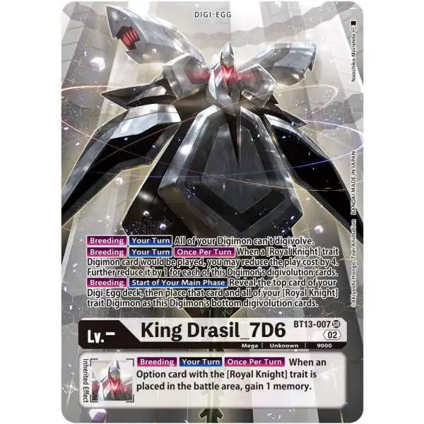 Digimon Trading Card Game Versus Royal Knights Super Rare King Drasil_7D6 BT13-007 [Alternate Art]