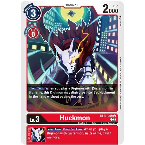 Digimon Trading Card Game Versus Royal Knights Common Huckmon BT13-009