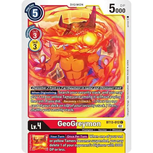Digimon Trading Card Game Versus Royal Knights Common Geogreymon BT13-012