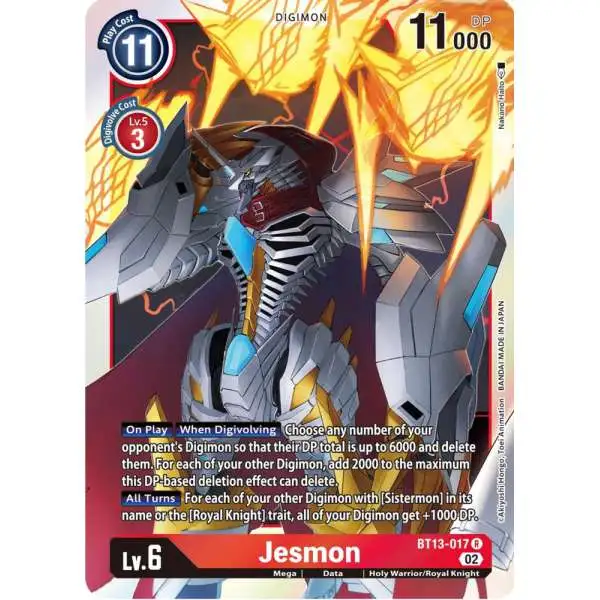 Digimon Trading Card Game Versus Royal Knights Rare Jesmon BT13-017