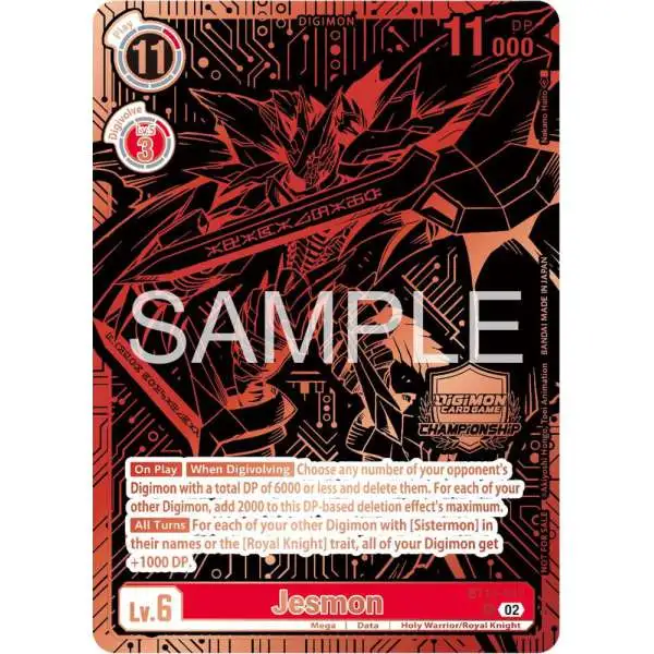 Digimon Trading Card Game Versus Royal Knights Promo Jesmon BT13-017 [2023 Championship Finals 3rd and 4th Place]