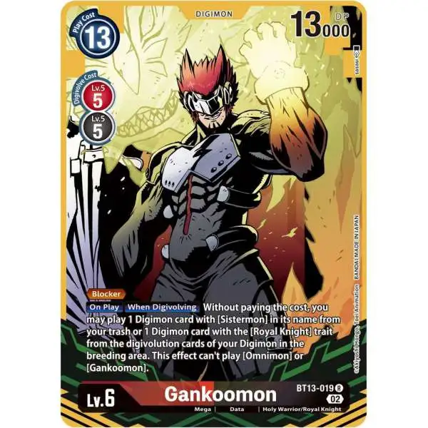 Digimon Trading Card Game Versus Royal Knights Rare Gankoomon BT13-019 [Alternate Art]