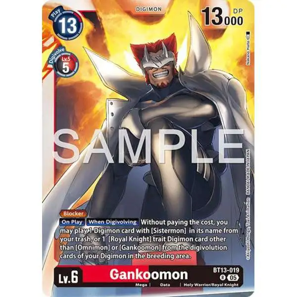 Trading Card Game Advanced Booster Digimon Generation Rare Gankoomon BT13-019 [Reprint]