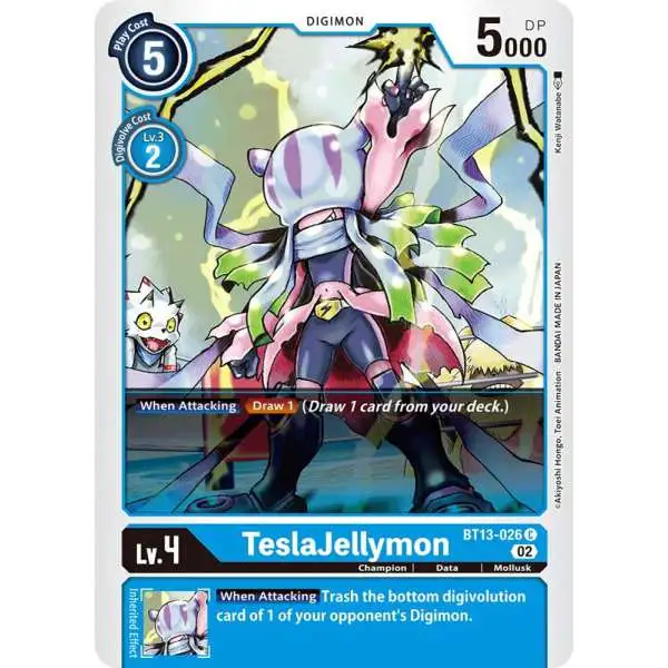 Digimon Trading Card Game Versus Royal Knights Common TeslaJellymon BT13-026
