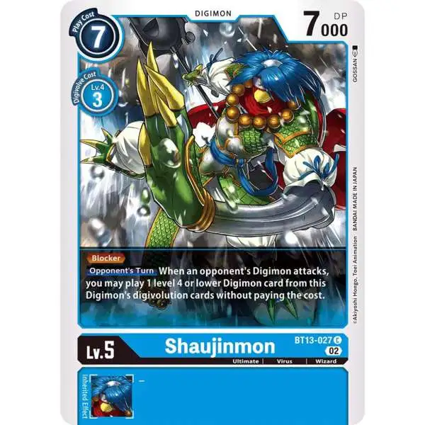 Digimon Trading Card Game Versus Royal Knights Common Shaujinmon BT13-027