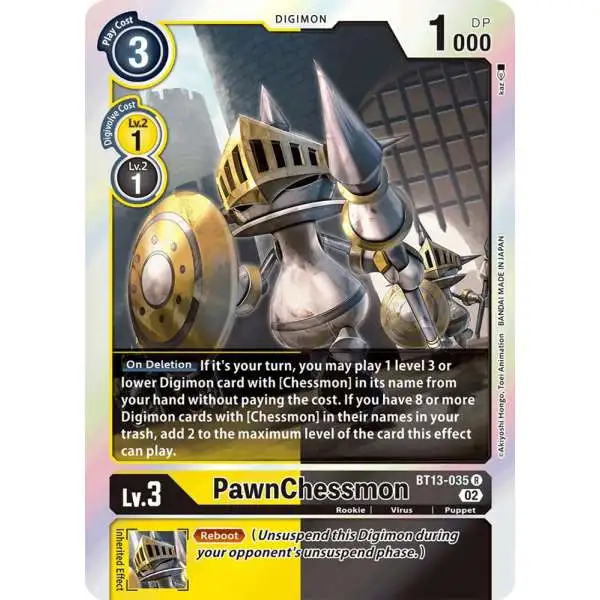 Digimon Trading Card Game Versus Royal Knights Rare PawnChessmon BT13-035