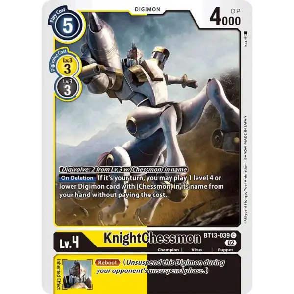 Digimon Trading Card Game Versus Royal Knights Common KnightChessmon BT13-039 BT13-039