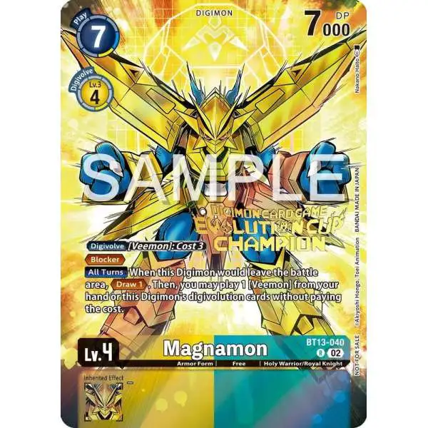 Digimon Trading Card Game Versus Royal Knights Promo Magnamon BT13-040 [2024 Evolution Cup Champion]