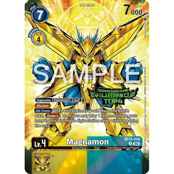 Digimon Trading Card Game Versus Royal Knights Promo Magnamon BT13-040 [2024 Evolution Cup Top 4]
