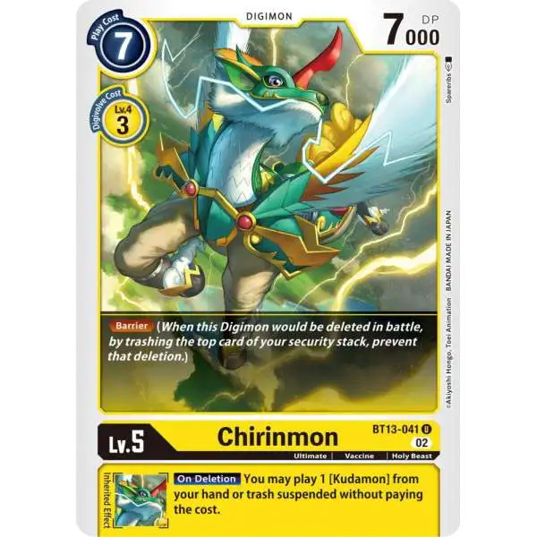 Digimon Trading Card Game Versus Royal Knights Uncommon Chirinmon BT13-041