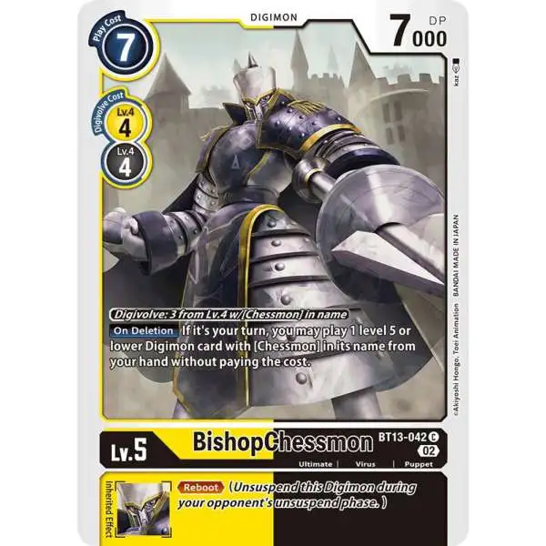 Digimon Trading Card Game Versus Royal Knights Common BishopChessmon BT13-042