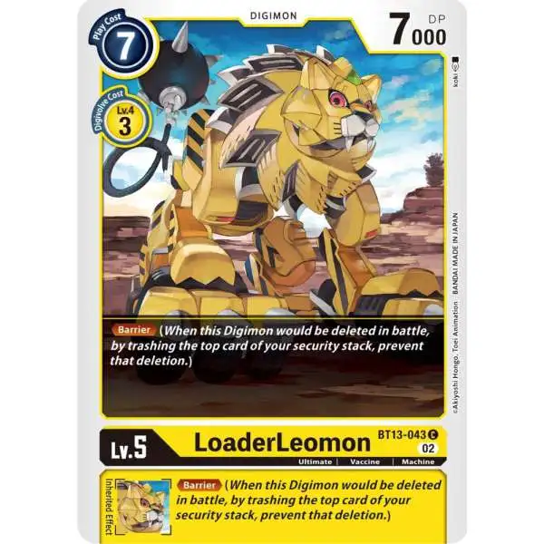 Digimon Trading Card Game Versus Royal Knights Common LoaderLeomon BT13-043