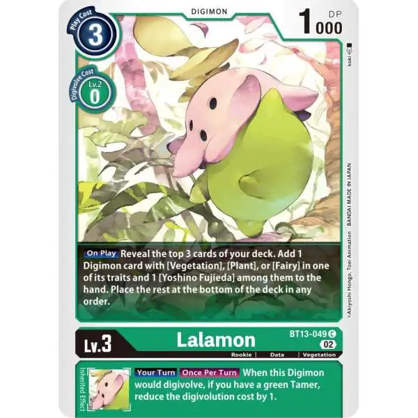 Digimon Trading Card Game Versus Royal Knights Common Lalamon BT13-049