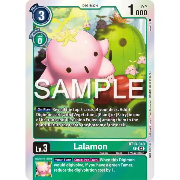 Digimon Trading Card Game Versus Royal Knights Promo Lalamon BT13-049 [Event Pack 6]