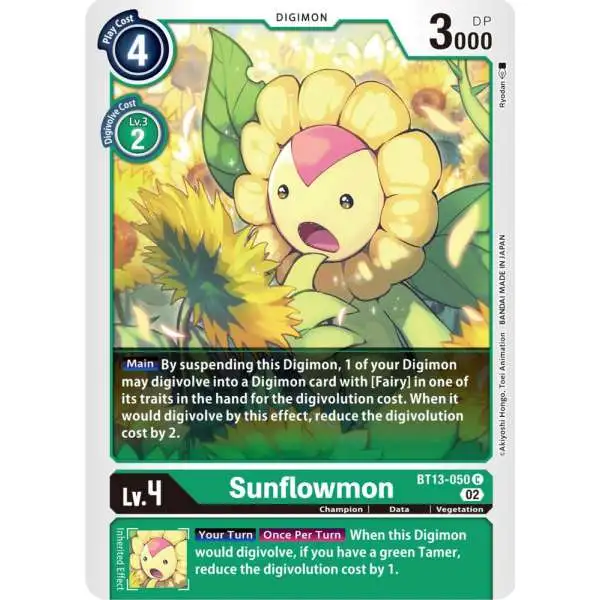 Digimon Trading Card Game Versus Royal Knights Common Sunflowmon BT13-050