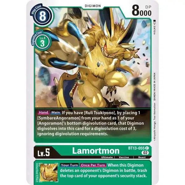 Digimon Trading Card Game Versus Royal Knights Common Lamortmon BT13-055