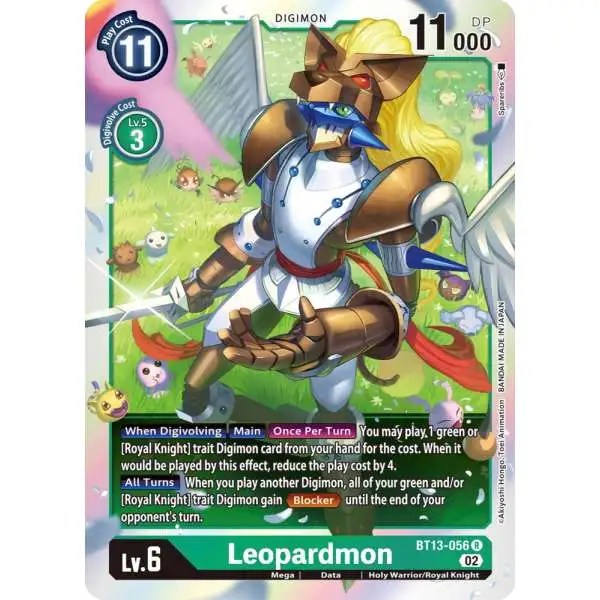 Digimon Trading Card Game Versus Royal Knights Rare Leopardmon BT13-056