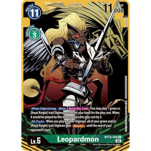 Digimon Trading Card Game Versus Royal Knights Rare Leopardmon BT13-056 [Alternate Art]