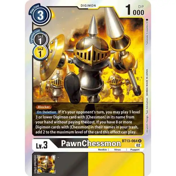Digimon Trading Card Game Versus Royal Knights Rare PawnChessmon BT13-064