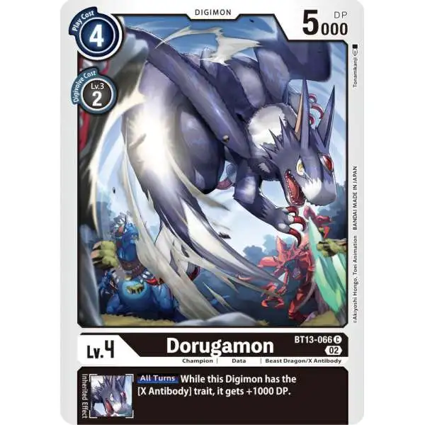 Digimon Trading Card Game Versus Royal Knights Common Dorugamon BT13-066