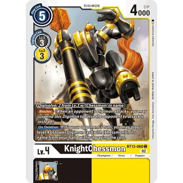 Digimon Trading Card Game Versus Royal Knights Common KnightChessmon BT13-068 BT13-068