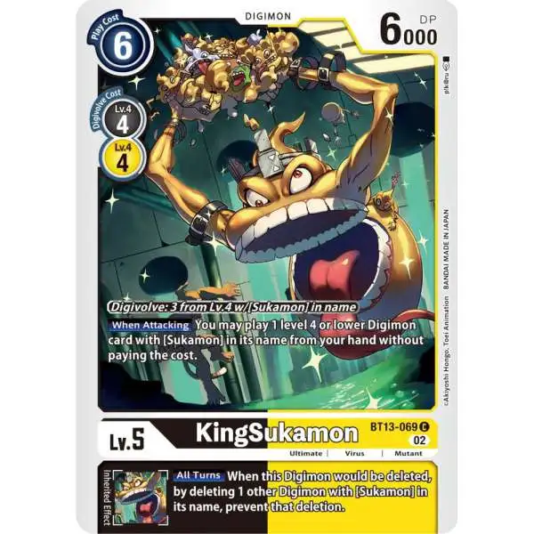 Digimon Trading Card Game Versus Royal Knights Common KingSukamon BT13-069