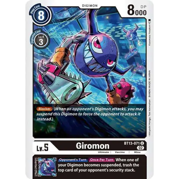 Digimon Trading Card Game Versus Royal Knights Uncommon Giromon BT13-071